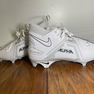 Nike Alpha Menace Pro 3 white Football Cleats Men’s Sz New No Box!